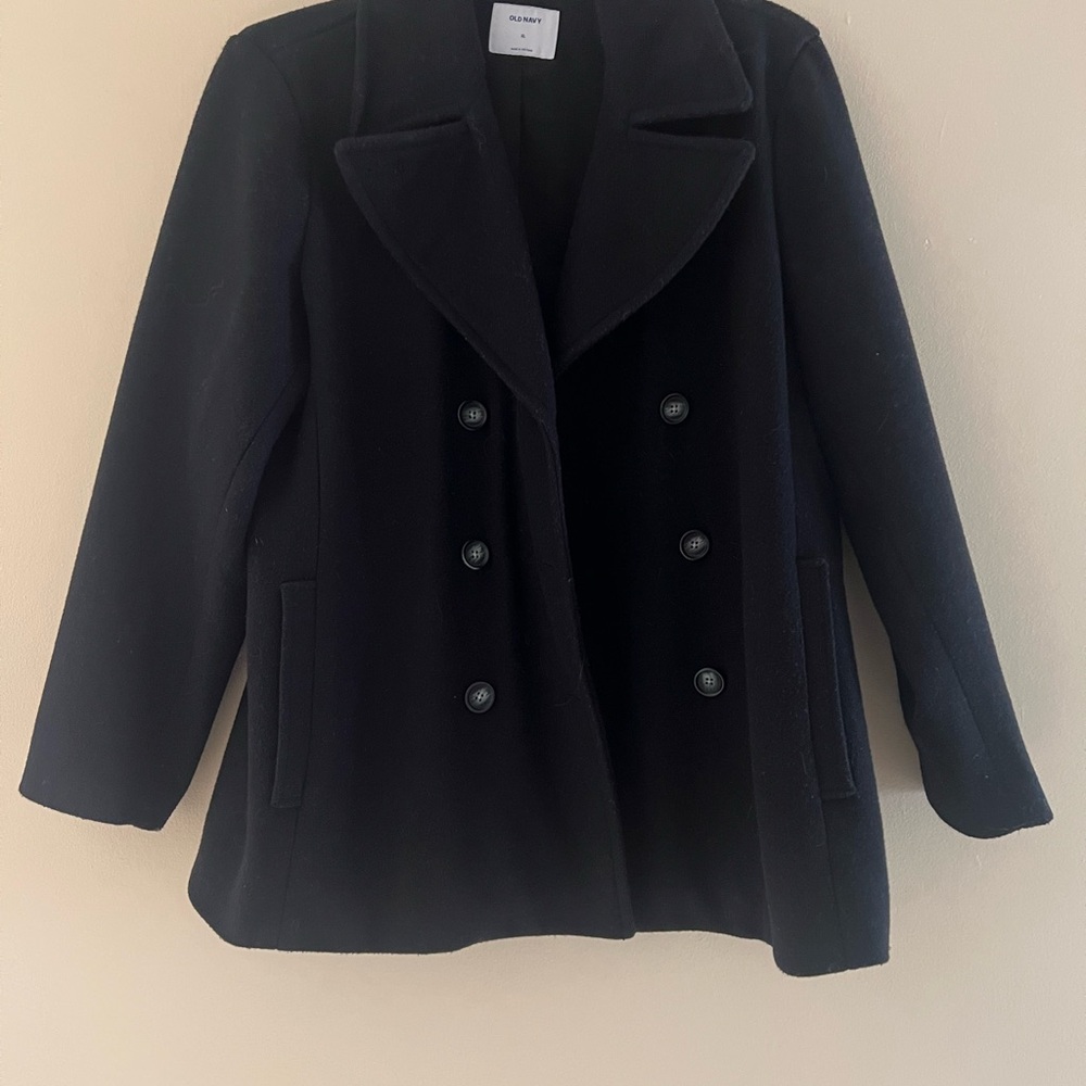 Old Navy Black Peacoat Classic Double-Breasted Design
